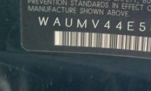 VIN prefix WAUMV44E58N0