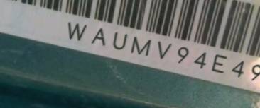 VIN prefix WAUMV94E49N0