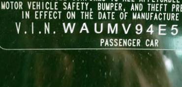 VIN prefix WAUMV94E58N0