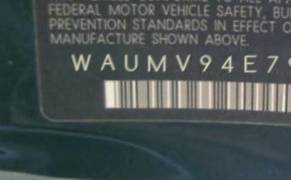 VIN prefix WAUMV94E79N0