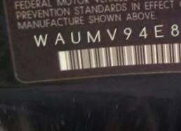 VIN prefix WAUMV94E89N0