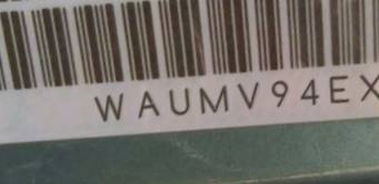 VIN prefix WAUMV94EX8N0
