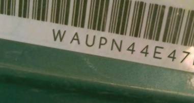 VIN prefix WAUPN44E47N0