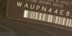 VIN prefix WAUPN44E87N3