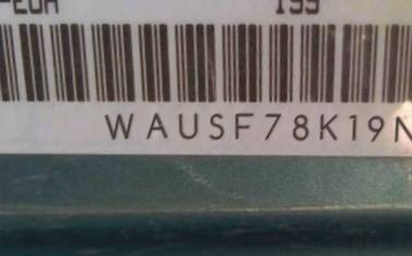 VIN prefix WAUSF78K19N0