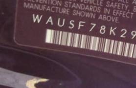 VIN prefix WAUSF78K29A0