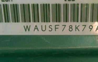 VIN prefix WAUSF78K79A0