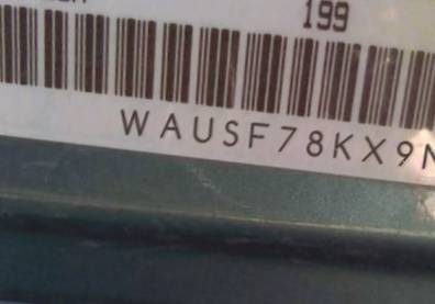 VIN prefix WAUSF78KX9N0