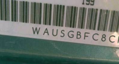 VIN prefix WAUSGBFC8CN0