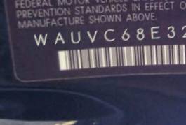 VIN prefix WAUVC68E32A3