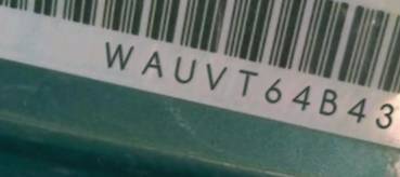 VIN prefix WAUVT64B43N0
