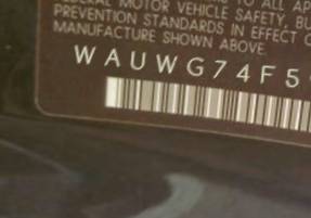 VIN prefix WAUWG74F59N0