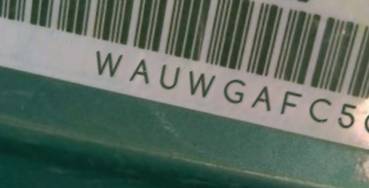 VIN prefix WAUWGAFC5GN0
