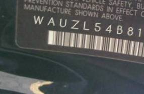 VIN prefix WAUZL54B81N1