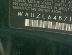VIN prefix WAUZL64B71N1