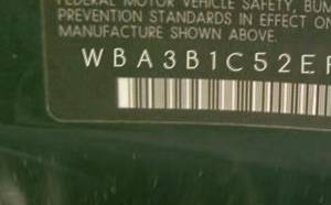 VIN prefix WBA3B1C52EF0