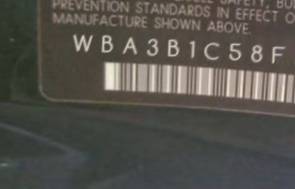 VIN prefix WBA3B1C58FK1