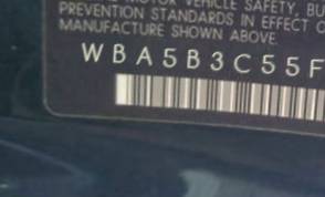 VIN prefix WBA5B3C55FD5