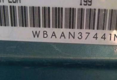 VIN prefix WBAAN37441NE
