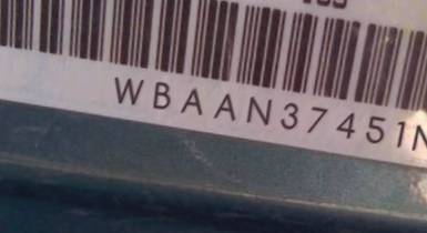 VIN prefix WBAAN37451NJ