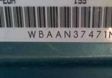 VIN prefix WBAAN37471NJ