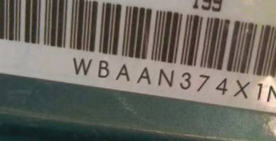 VIN prefix WBAAN374X1ND