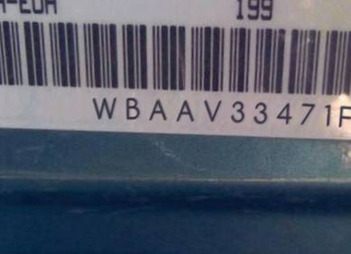 VIN prefix WBAAV33471FV