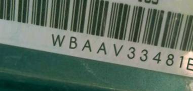 VIN prefix WBAAV33481EE