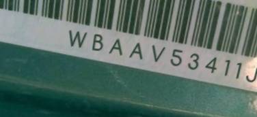 VIN prefix WBAAV53411JS