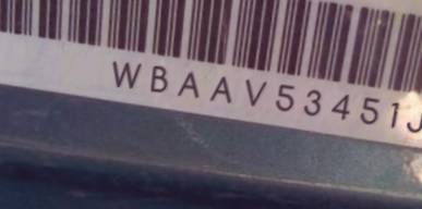 VIN prefix WBAAV53451JS