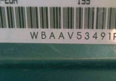 VIN prefix WBAAV53491FJ