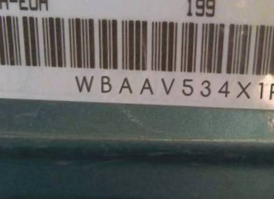 VIN prefix WBAAV534X1FJ