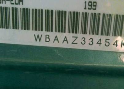 VIN prefix WBAAZ33454KP