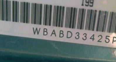 VIN prefix WBABD33425PC
