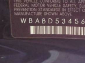VIN prefix WBABD53456PE