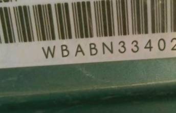 VIN prefix WBABN33402PG