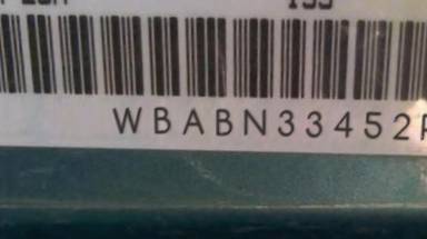 VIN prefix WBABN33452PG