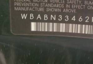 VIN prefix WBABN33462PG