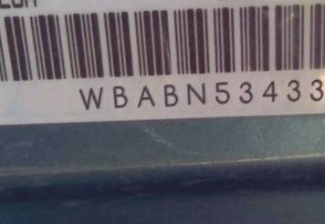 VIN prefix WBABN53433PH
