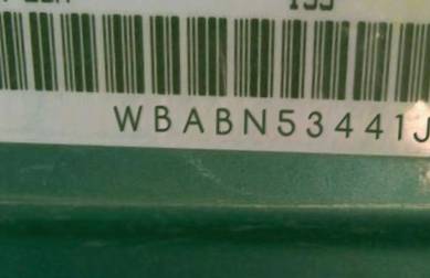 VIN prefix WBABN53441JU