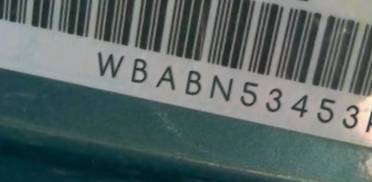 VIN prefix WBABN53453PH