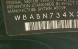 VIN prefix WBABN734X3PJ