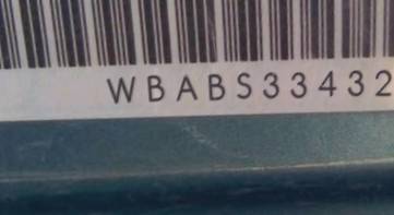 VIN prefix WBABS33432PG
