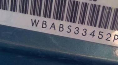 VIN prefix WBABS33452PG