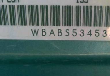 VIN prefix WBABS53453JU