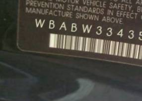 VIN prefix WBABW33435PG