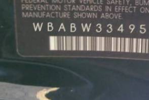 VIN prefix WBABW33495PG