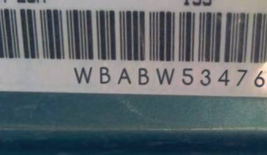 VIN prefix WBABW53476PL