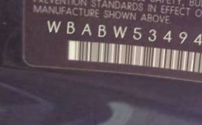 VIN prefix WBABW53494PL