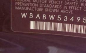 VIN prefix WBABW53495PL